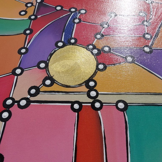 Image 1 of Kubisme A1361 - abstract schilderij XXL