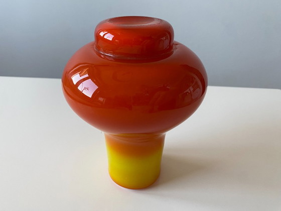 Vintage Yugoslav Art Glass Vase Attributed to Dragan Drobnjak, 1970s – Prokuplje Glassworks (9. Oktobar) (photo 7 of 9)