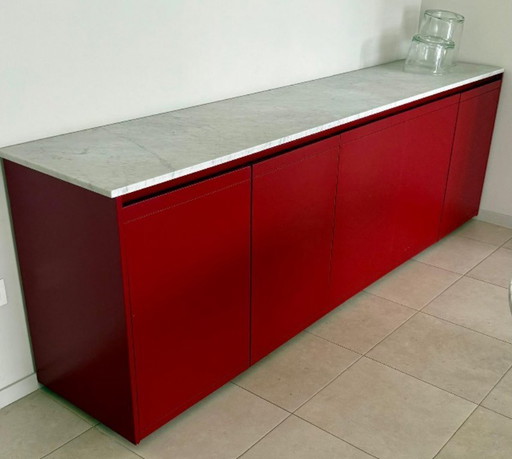 prachtige dressoir kast met marmeren blad in perfect staat