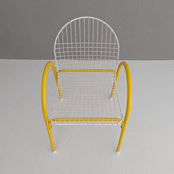 Image 1 of Chaises de jardin italiennes postmodernes en métal grillagé par EMU, années 1980