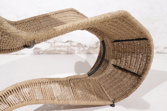 Image 1 of Tom Dixon ‘Speed’ lounge chair voor Space Design, 1990s – gevlochten touw & smeedijzer