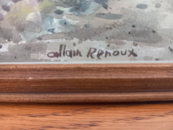 Image 1 of Picturesque village scene in the Beaujolais region, signed Allain Renoux