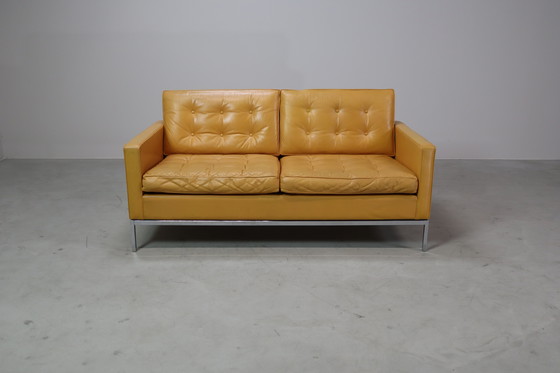 Image 1 of Florence Knoll two-seater sofa in mustard yellow leather