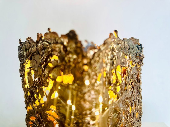 Image 1 of Lampada da tavolo brutalista con paralume in rame di Aimo Tukiainen per Oy Moonlight, Finlandia, anni '70