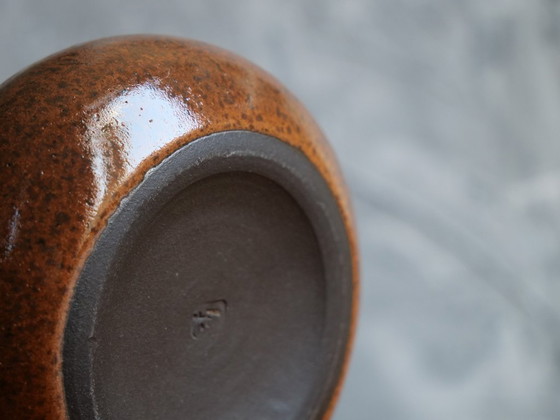 Image 1 of Brown vintage ceramic vase from Töpferhof Gramann Mid-Century