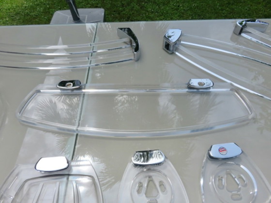Image 1 of Bathroom set in lucite and chrome-plated brass, "Pangaud Collon" edition, France, 1970s