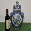 Vaso con coperchio vintage Royal Sphinx Maastricht in porcellana