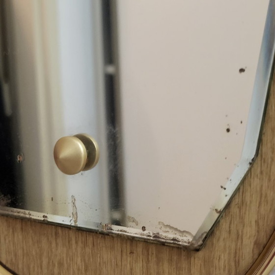 Image 1 of Scandinavian rearview mirror in Formica and beveled glass, 1950-60