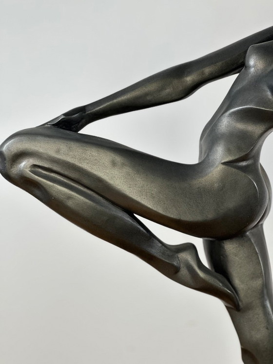 Image 1 of Regule statue "The Dancer with Drapery" signed A. Danel 1990