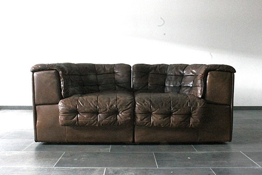 De Sede DS11 twoseater en cuir patchwork marron