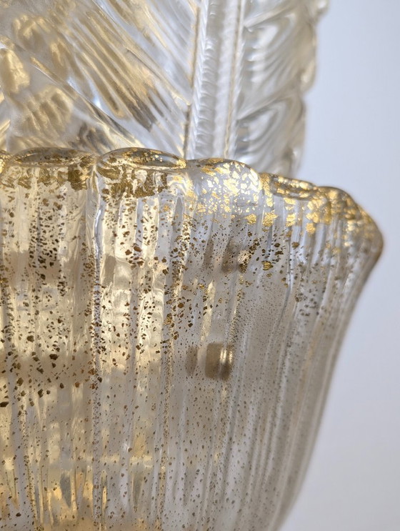 Image 1 of Coppia applique giganti Barovier & Toso Foglia d'Oro di Murano, anni '80