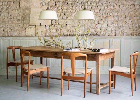 Sedie Julianne attribuite a Johannes Andersen, anni '60, set di 4 – Sedie da pranzo, Textile, Wood (photo 2 of 5)