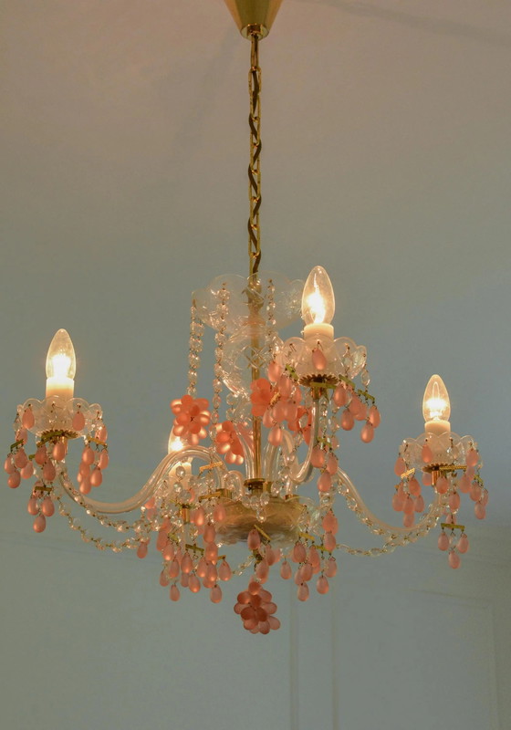 Lampadario Václav Hanus a grappolo in cristallo di Boemia, Cecoslovacchia, anni '70 – Hollywood Regency (photo 3 of 8)
