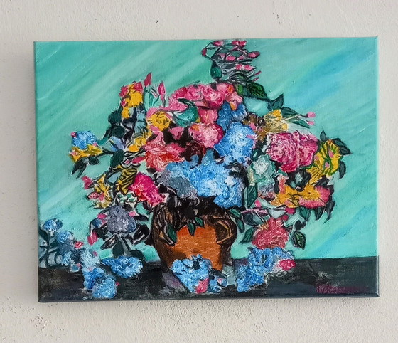 Image 1 of Tineke Van Steenbergen Rose rosa a Van Gogh