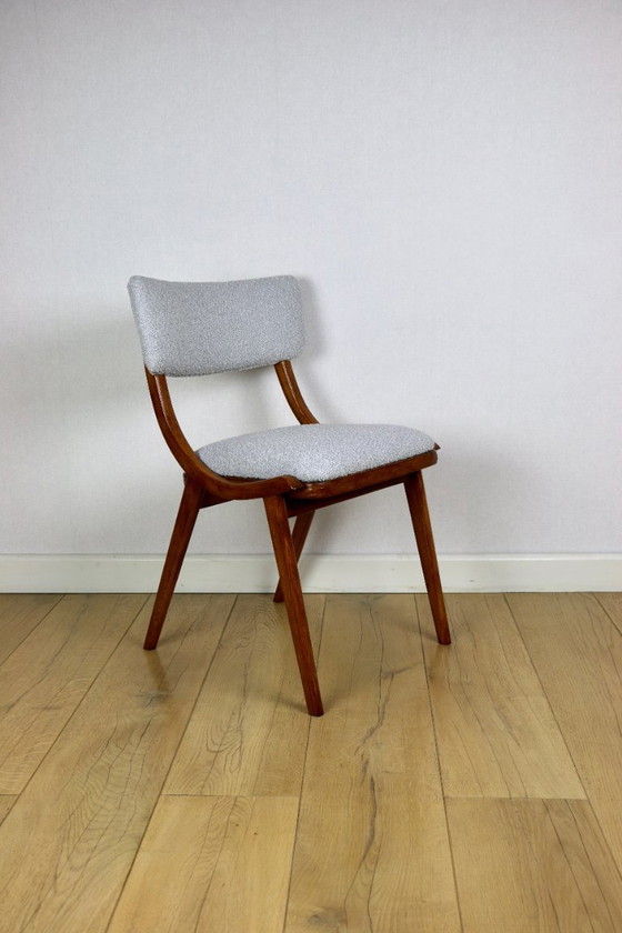 Image 1 of Silla Skoczek azul claro y gris claro de bouclé de los años 70