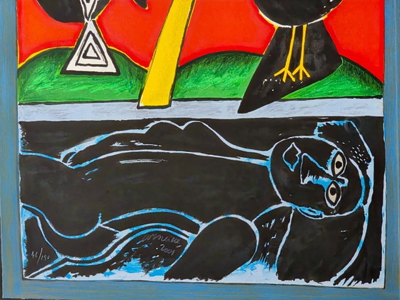 Image 1 of Corneille - Oiseaux en fete II - Venus - Signed - 2001