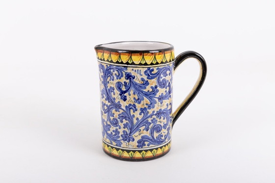 Image 1 of Italiaans aardewerk servies uit Caltagirone, jaren 80, Sicilië