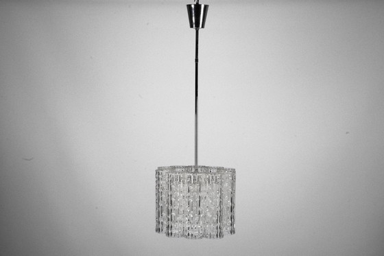 Image 1 of Mid-Century Pendant in Murano Glass Elements and Chrome, Italy 1960s