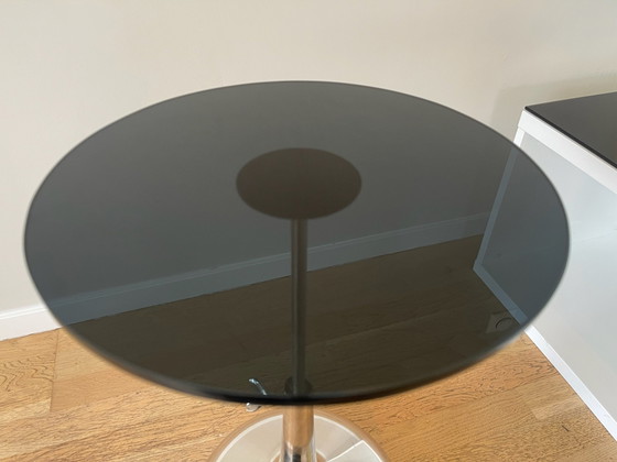 Adjustable Side table, Glass, Metal, Silver (photo 2 of 7)
