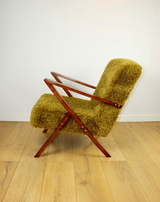 Poltrona Loft Vintage Design Vintage Khaki / Oliva Pelo Lungo Volpe - Poltrona Rinnovata – Axel Concept (photo 3 of 11)