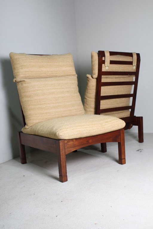 Vintage armchair + side table set from 1975