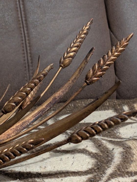 Image 1 of Pair of exclusive Florentine wall lights “Wheat Sheaf” – Mid-Century Design (Attribution: Hans Kögl / Banci Firenze)