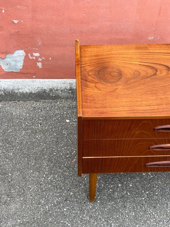 Image 1 of Cassettiera/comodino vintage danese in teak, stile moderno di metà secolo, anni '60.