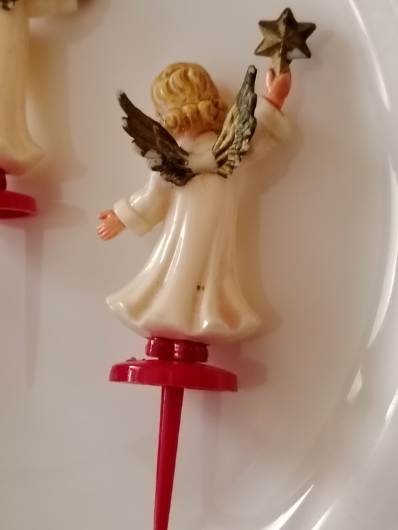 Image 1 of Statuette vintage in bachelite con angelo, anni '50/'60, corona dell'Avvento