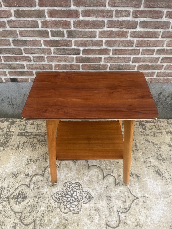 Image 1 of Vintage Danish teak, side table trolley, side table, beautiful tall trolley table