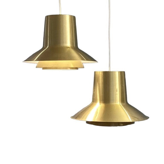 Image 1 of Pair of brass pendant Svend Middelboe auditorie - Nordisk Solar Denmark