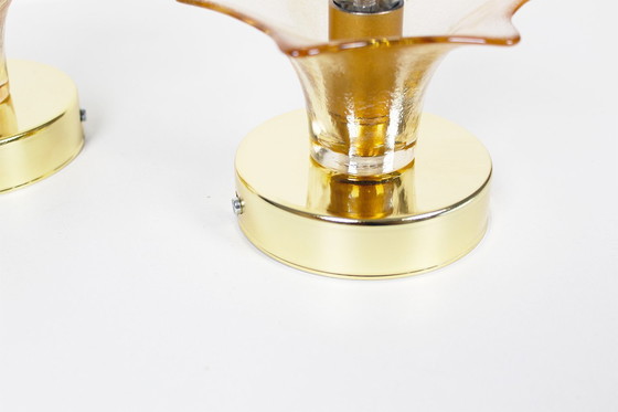 Image 1 of 2x lampade da parete vintage in vetro e ottone di Sische