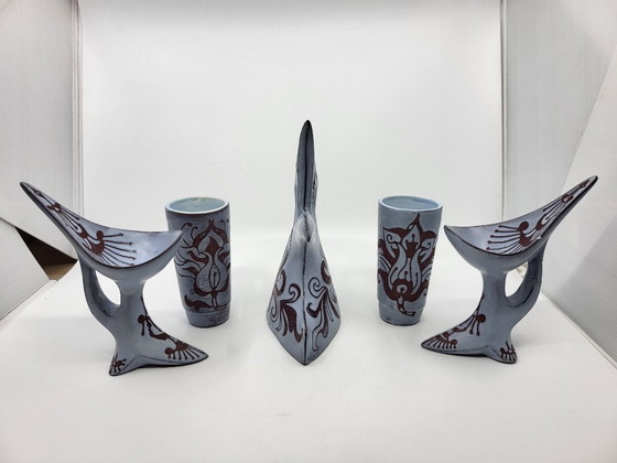 Image 1 of Set de Table Vintage par Gabrielle Mackiewicz, France, 1950s, Set de 5