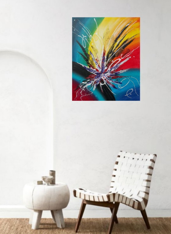 Image 1 of „Vesuv IV“ – Abstraktes Gemälde, signiert 2Luss'Art