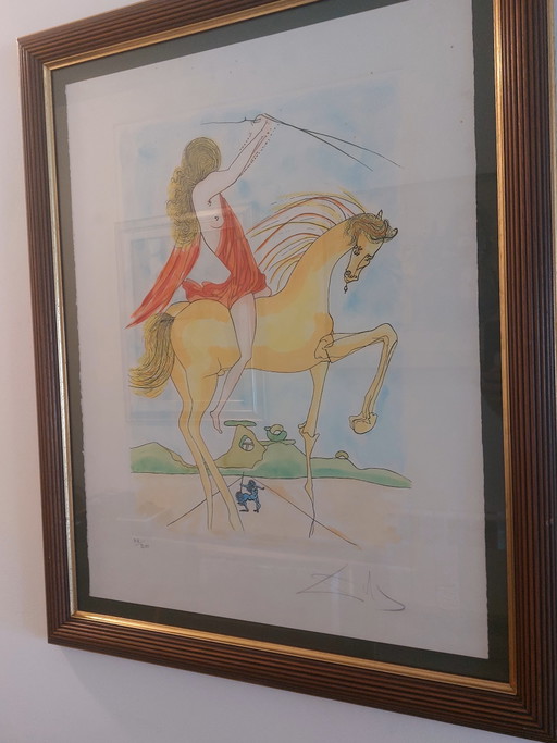 Salvador Dalí "Amazone" 1974 Eau-forte Originale Signée, 38/200 Certifiée – Salvador Dali, lithos zeefdrukken (photo 2 of 5)