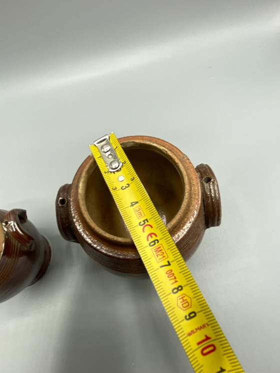 2 antique brown stoneware storage pots - late 19th / early 20th century – Crockery (photo 6 of 7)