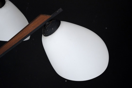 Image 1 of Italian Mid-Century six arms chandelier in the manner of Stilnovo. Italy 1950s.