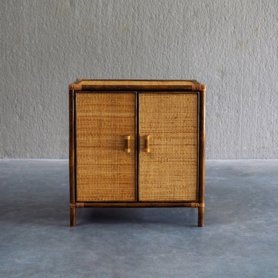 Meuble Vintage en Rotin et Cannage Tressé – Buffet bas (photo 2 of 14)