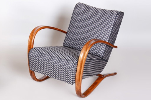 Restored Art Deco Armchair, by J. Halabala for UP Zavody, Beech, Czech, 1930s – fauteuils, Textile, Wood