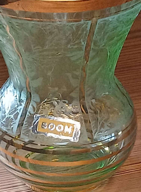 Art Deco Glass Vase from Boom (Belgium) – Green & Gold (photo 3 of 7)