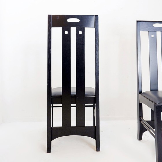 Image 1 of Paar "Ingram"-Hochlehner-Stühle von Charles Rennie Mackintosh für Cassina, 1980er Jahre
