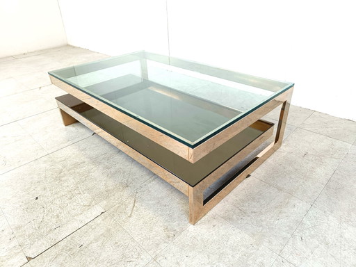 Vintage two tier belgochrom coffee table
