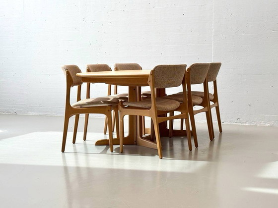 Image 1 of Set of table and 6 chairs by Erik Buch for Gudme Møbelfabrik A/S, 1960s
