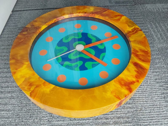 Memphis Gruppe Uhr Neos George Sowden Miami Sottsass Mailand Design Wanduhr – Memphis Milano, Uhren, Plastic (photo 4 of 5)