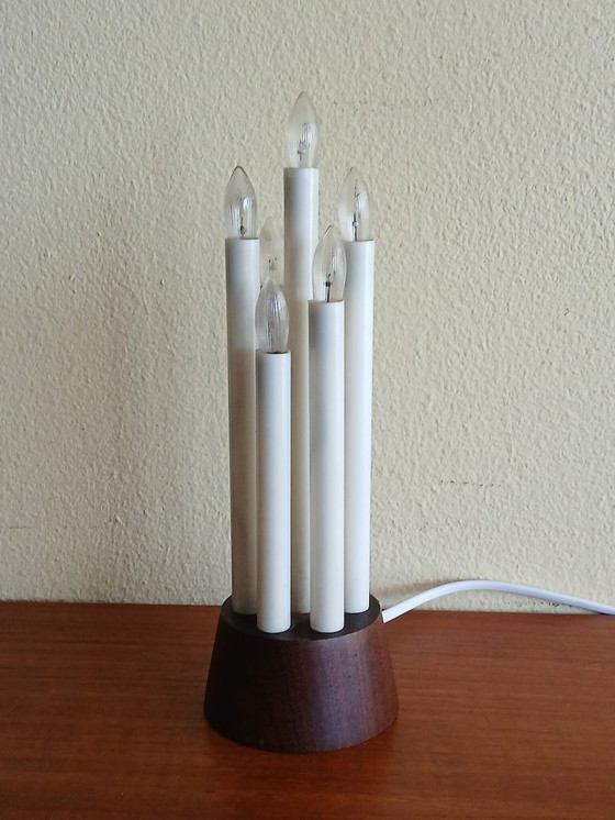Image 1 of Philips Kandelaar lamp – Teak - Vintage - Kerst