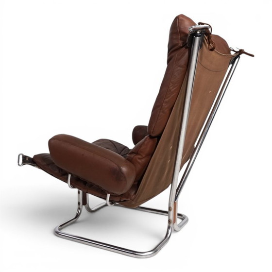 Image 1 of Westnofa Wing Leather Armchair by Harald Relling, 1970