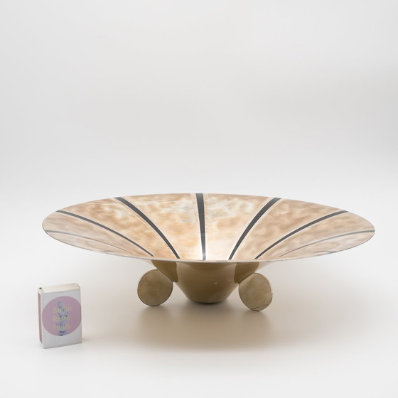 Image 1 of Rara WMF Ikora Centro Tazón con Negro Starburst Diseño Bauhaus Art Deco años 30 35cm