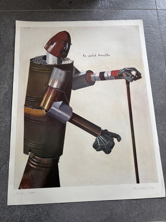 Image 1 of Lithografie „Der Weltreisende“ von Karl Heidelbach, 1987