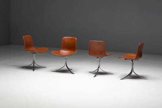 Image 1 of PK9 First Edition Esszimmerstühle von Poul Kjærholm für E. Kold Christensen, Dänemark, 1960er Jahre