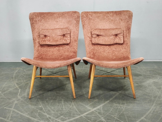 Image 1 of Coppia di poltrone lounge Shell di Miroslav Navrátil, Cecoslovacchia, anni '60.