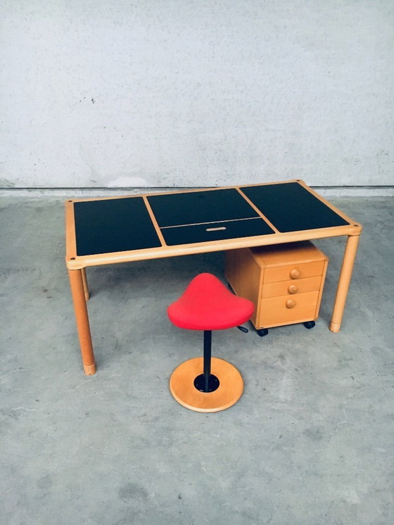 Image 1 of Scandinavian Ergonomic Design Writing Desk and Stool, Stokke 1980's